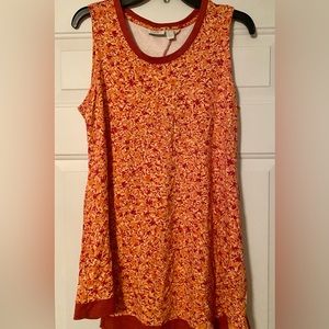 LOGO - sleeveless tunic with asymmetrical hem